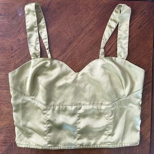 Abercrombie & Fitch Light Olive Green Smocked Cami